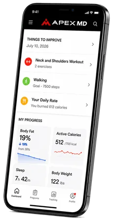 Apex MD app on a phone