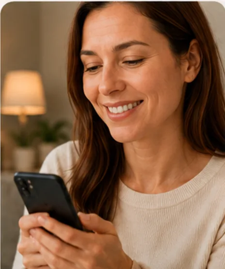 Member reading her results in the Apex MD app