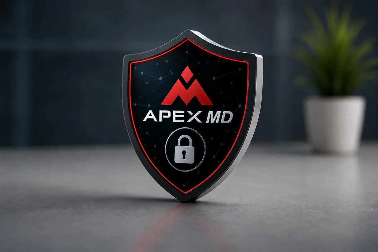 Shield and padlock representing secure data