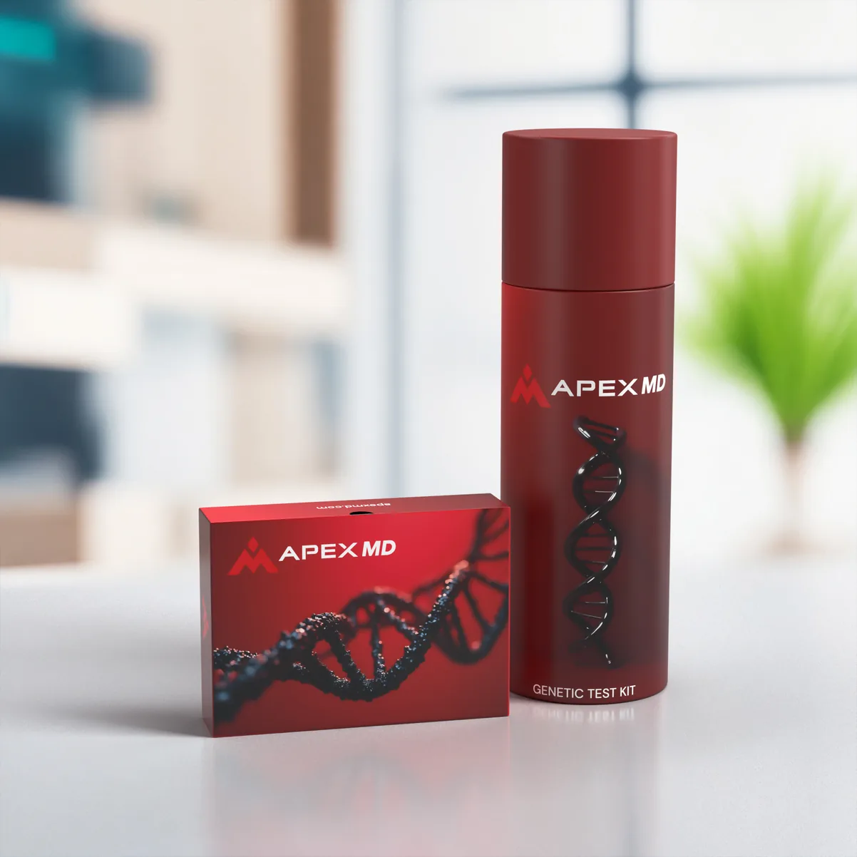 Apex MD peptide genetics collection kit box and tube