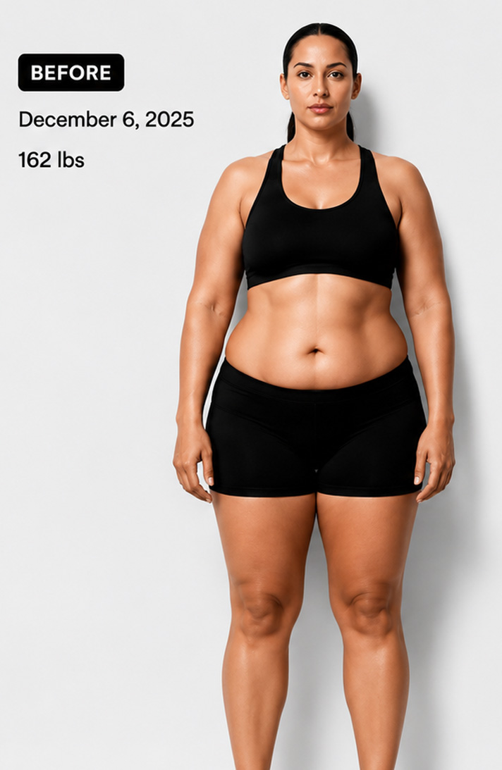 Before — December 6, 2025, 162 lbs