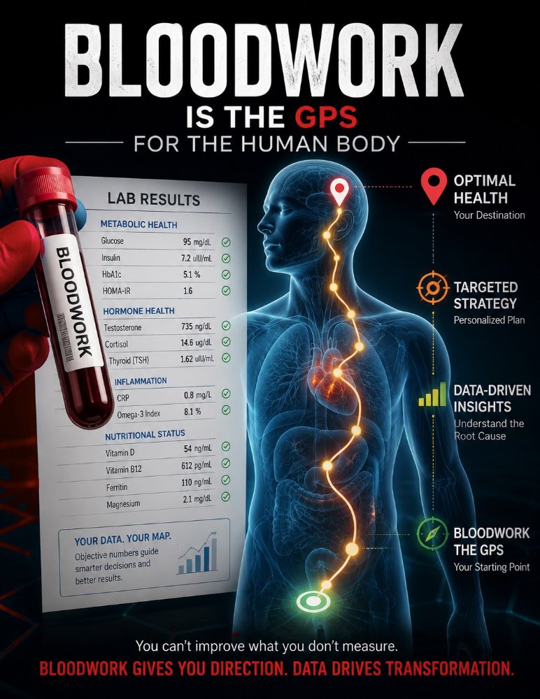 Bloodwork is the GPS for the human body: lab results mapped to a route toward optimal health