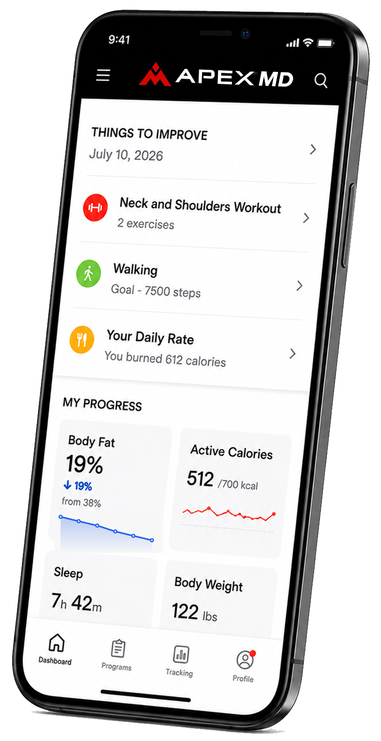 Apex MD app on a phone